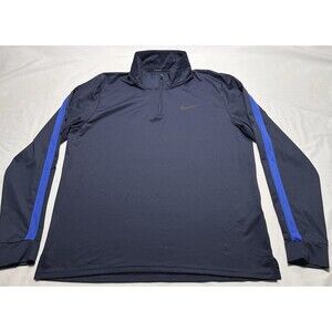Nike Pro Dri-FIT Men's 1/4-Zip Hyper Training Pullover Navy Size Medium  *READ